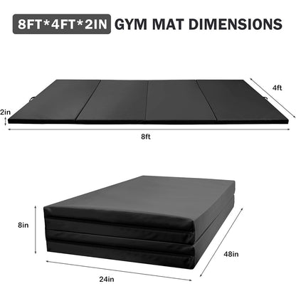 Fitvids Gymnastics Tumbling Mats 4-Panel Foldable Gymnastics Mat Portable Training Mat