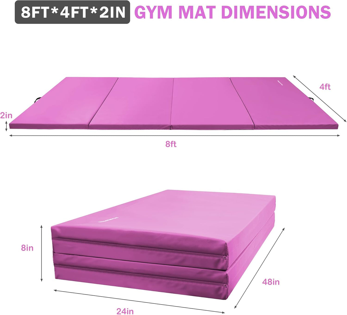 Fitvids Gymnastics Tumbling Mats 4-Panel Foldable Gymnastics Mat Portable Training Mat