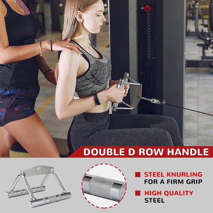 Fitvids 800LB Cable Attachment Set Tricep Rope, Row Handle, Straight Bar V Bar, Commercial Grade Cable Machine Accessories for Home Gym