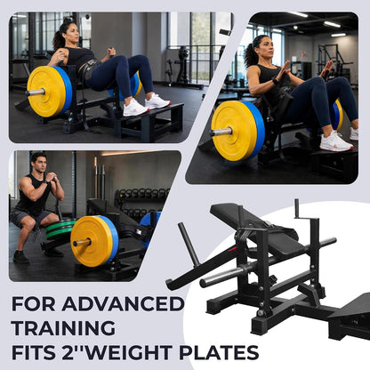 Fitvids Plate-Loaded Glute Bridge Hip Thrust Machine, Fully Upgraded Heavy Duty Glute Trainer, Professional Sports Training Equipment for Home Gym Butt Shaping and Muscle Growth