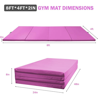 Fitvids Gymnastics Tumbling Mats 4-Panel Foldable Gymnastics Mat Portable Training Mat