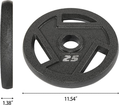 2.5lbs Pair Cast Iron Weight Plate, Olympic Grip Plate for Barbell, Strength Training & Weight Lifting