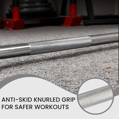 Fitvids 1 Inch Standard Barbell Bar, 5 Feet Weight Lifting Bar for Home Gym Strength Training, Bench Press, 300LBS Capacity