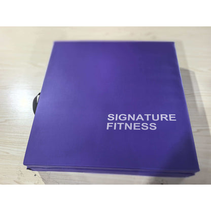 Signature Fitness 6ft x 2ft Three Fold Folding Exercise Mat with Carrying Handles for MMA, Gymnastics and Home Gym Protective Flooring, 2-inch Thick