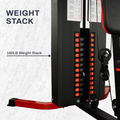 Fitvids All-in-One Full Body Home Gym Machine with Weight Stack Pulley System