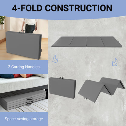 Fitvids 10 x 4 Ft 4‑Panel Folding Gymnastics Mat, 2‑Inch Thick Vinyl Exercise Mat with Carrying Handles for Tumbling, Yoga, Pilates, Martial Arts & Home Workouts