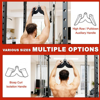 Fitvids 5-PieceBicep Curl Tricep LAT pulldown Bar Back Strength Training Handle Grips LAT Pull Down Bar For Seat Row Workout