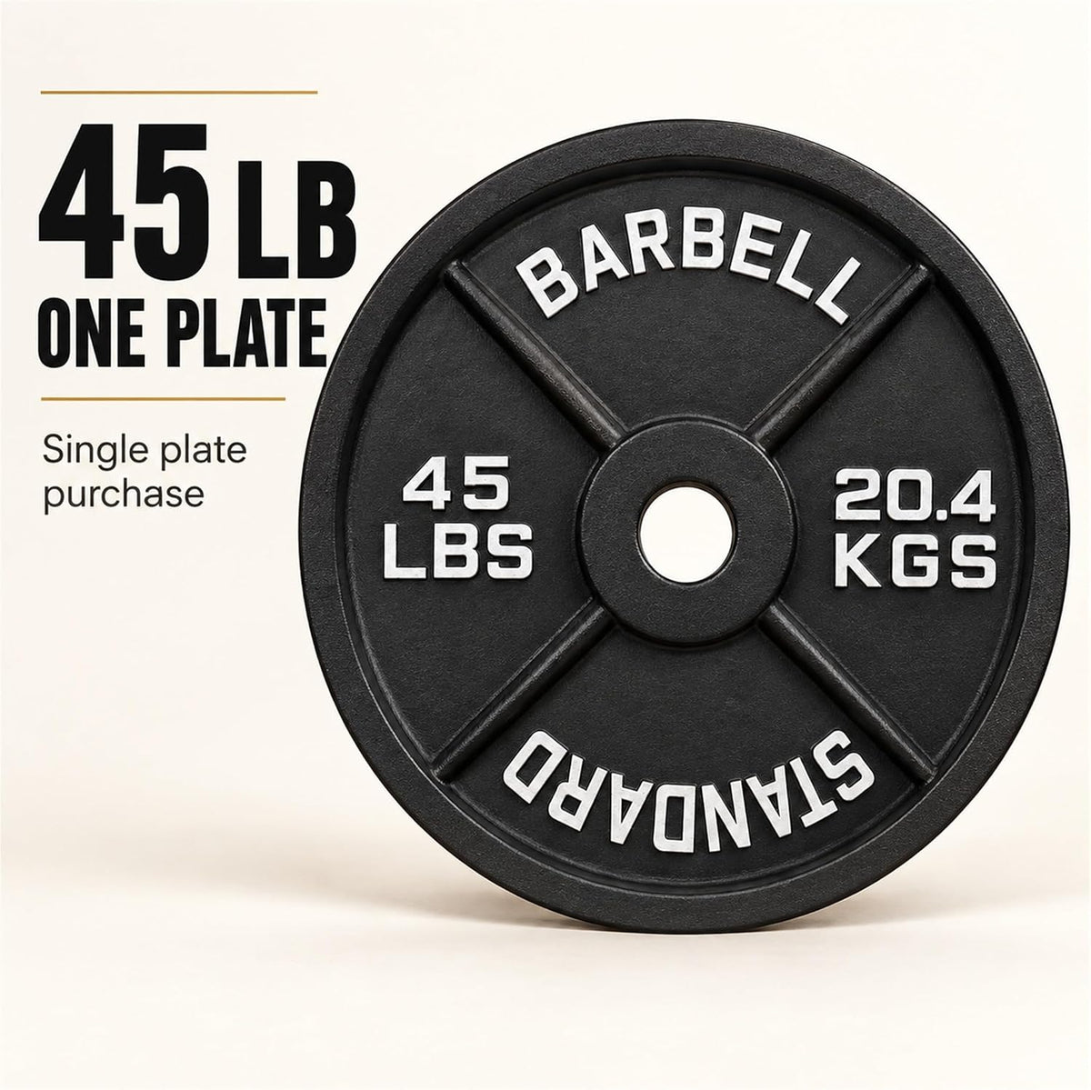 Fitvids 2-Inch Olympic Cast Iron Plate Weight Plate for Strength Training, Weightlifting and Crossfit