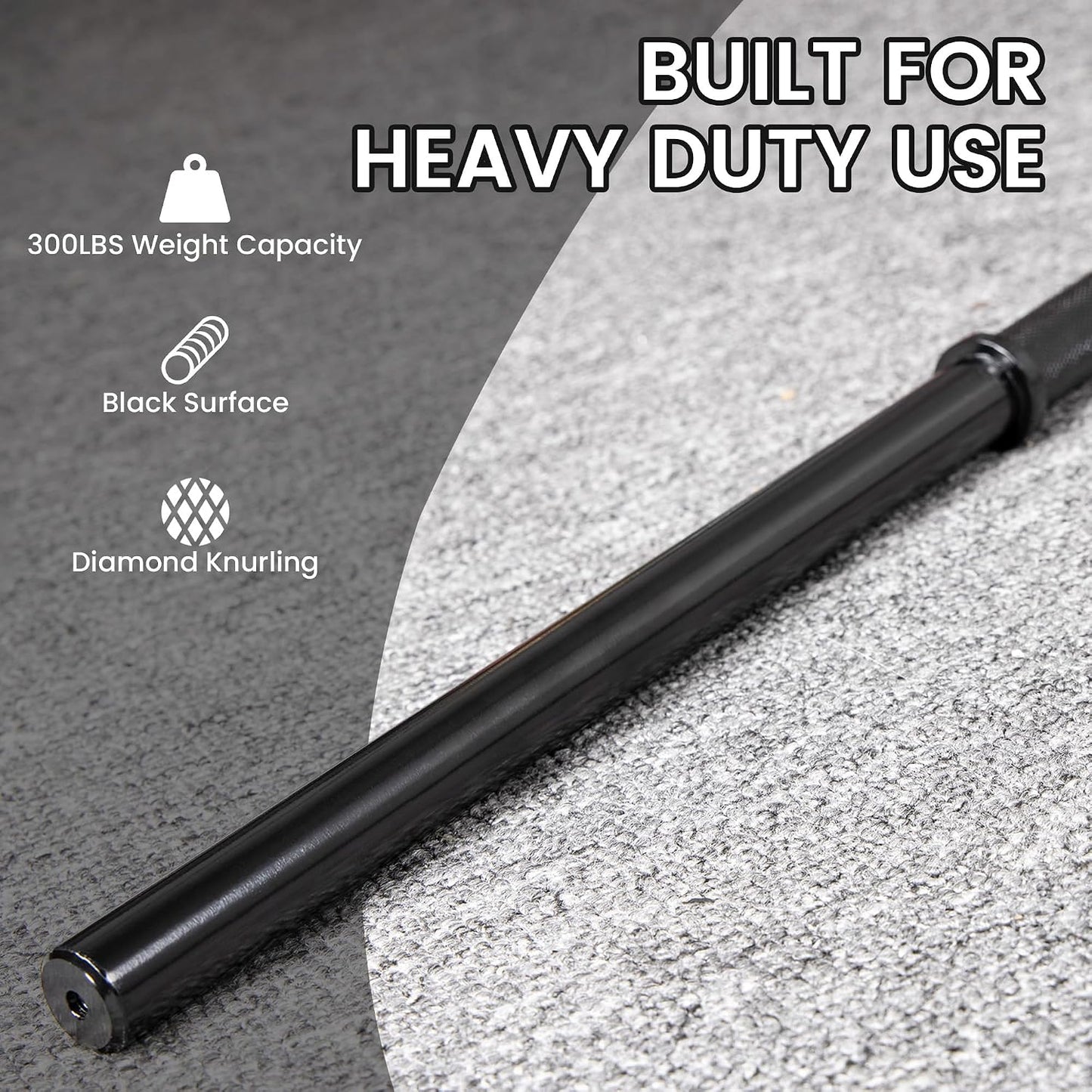 Fitvid Stardard 7 FT Barbell for Weightlifting and Power Lifting, 300 Pound Capacity