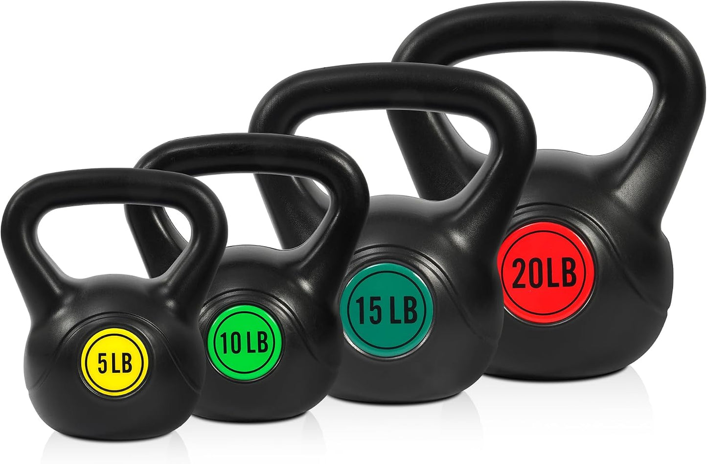 Fitvids 60lbs Kettlebell Set, Solid Weight Kettlebells for Full-Body Strength Training, Home Gym Fitness Workout Weights