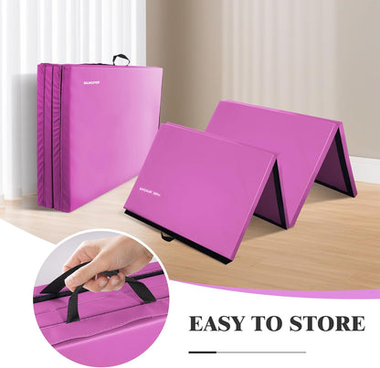 Fitvids Gymnastics Tumbling Mats 4-Panel Foldable Gymnastics Mat Portable Training Mat