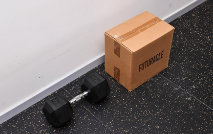 FTURACLE 35 LB Rubber Hex Dumbbell with Non-Slip Grip for Home Gym Strength Training-Single