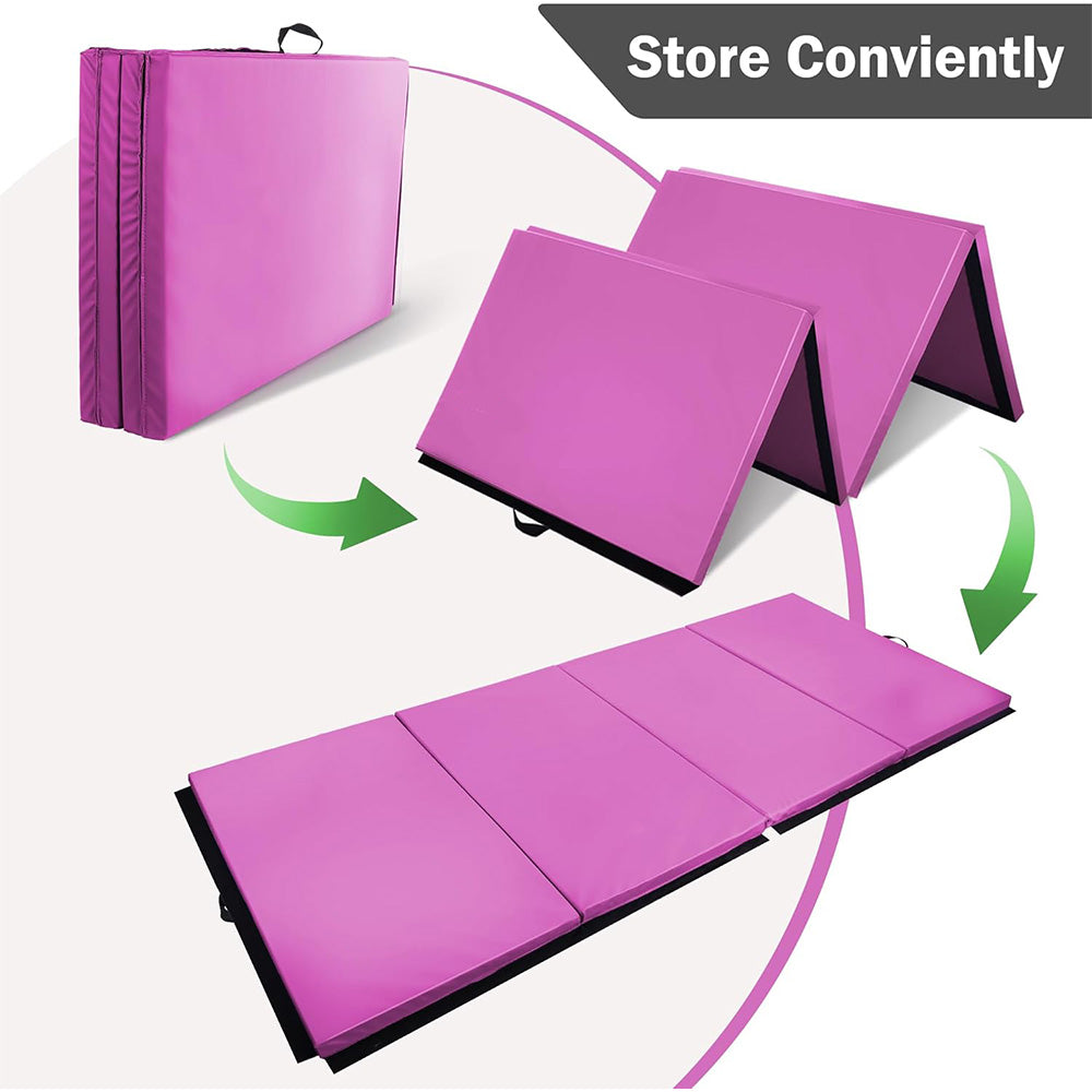 Fitvids Gymnastics Tumbling Mats 4-Panel Foldable Gymnastics Mat Portable Training Mat