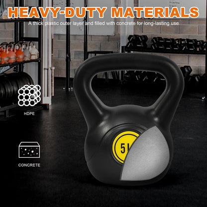 Fitvids 50lbs Kettlebell Set, Solid Weight Kettlebells for Full-Body Strength Training, Home Gym Fitness Workout Weights