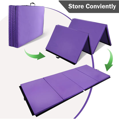 Fitvids Gymnastics Tumbling Mats 4-Panel Foldable Gymnastics Mat Portable Training Mat