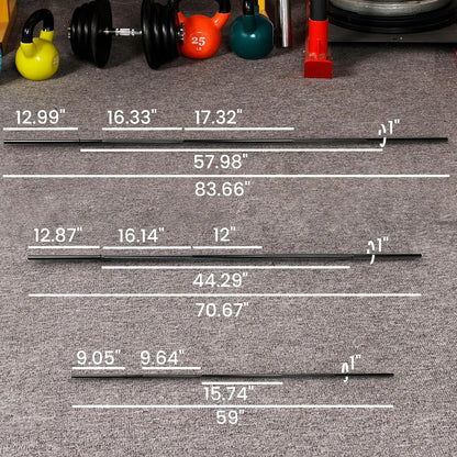 Fitvid Stardard 7 FT Barbell for Weightlifting and Power Lifting, 300 Pound Capacity