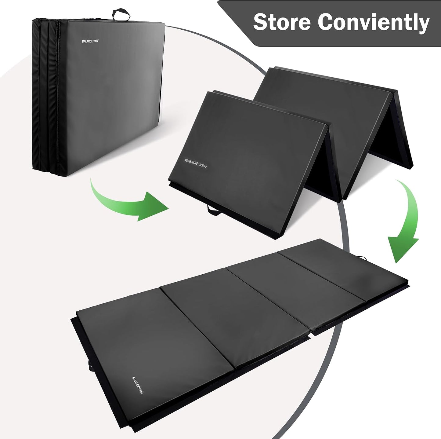 Fitvids Gymnastics Tumbling Mats 4-Panel Foldable Gymnastics Mat Portable Training Mat
