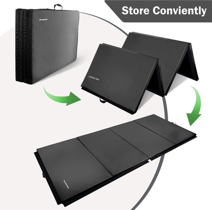 Fitvids Gymnastics Tumbling Mats 4-Panel Foldable Gymnastics Mat Portable Training Mat