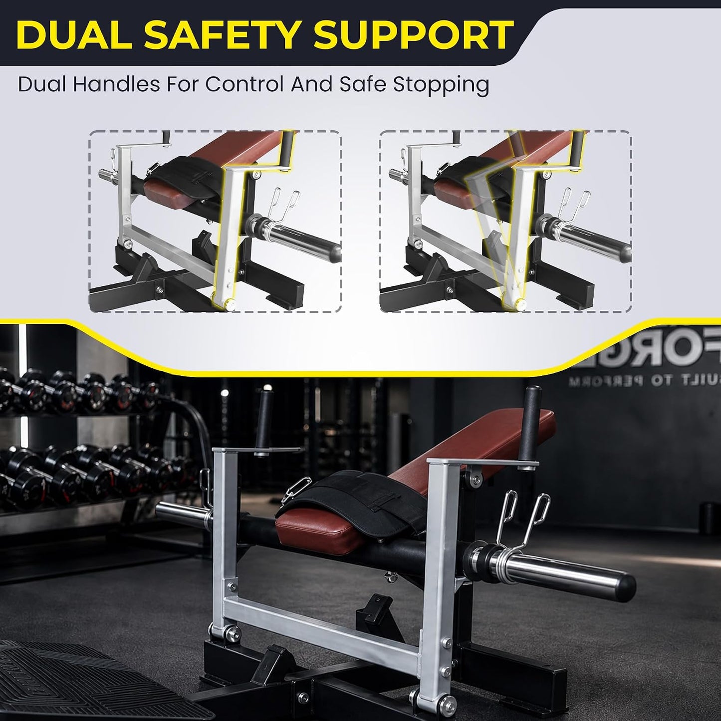 Fitvids Upgraded Heavy‑Duty Plate‑Loaded Hip Thrust Glute Bridge Machine Home Gym Glute Builder for Butt Shaping Muscle Training