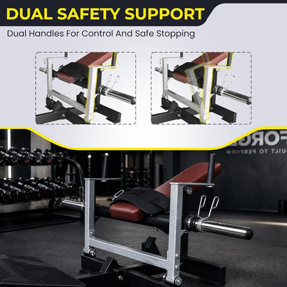 Fitvids Upgraded Heavy‑Duty Plate‑Loaded Hip Thrust Glute Bridge Machine Home Gym Glute Builder for Butt Shaping Muscle Training