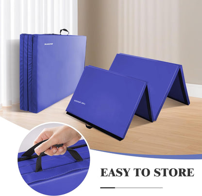 Fitvids Gymnastics Tumbling Mats 4-Panel Foldable Gymnastics Mat Portable Training Mat