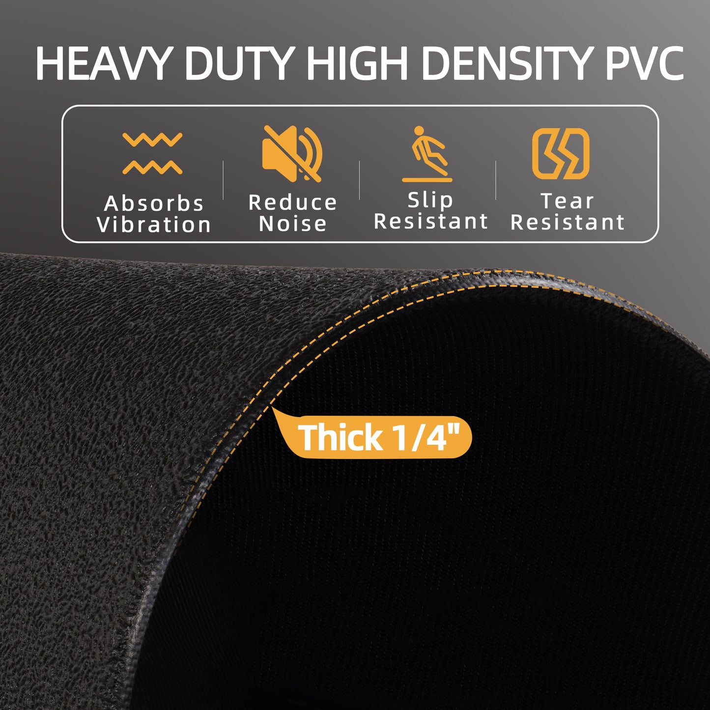 Fitvids 1/4 Thick Treadmill Mat Non-Slip Floor Pad for Exercise Bikes & Ellipticals
