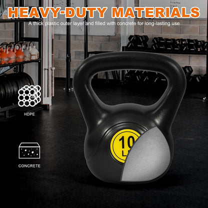 Fitvids 45lbs Kettlebell Set, Solid Weight Kettlebells for Full-Body Strength Training, Home Gym Fitness Workout Weights