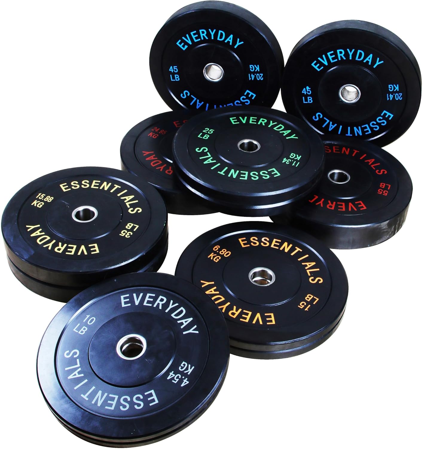 Fitvids 2‑Inch 10lbs Olympic Bumper Plates Set, Rubber Weight Plates for Home Gym Strength & Olympic Lifting