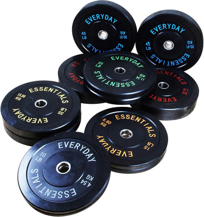 Fitvids 2‑Inch 90lbs Olympic Bumper Plates Set, Rubber Weight Plates for Home Gym Strength & Olympic Lifting