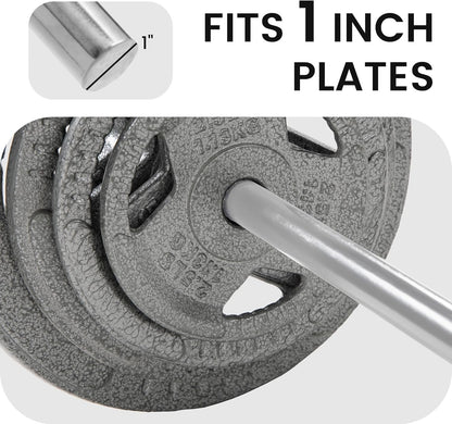 Fitvid Stardard 6FT Barbell for Weightlifting and Power Lifting, 300 Pound Capacity