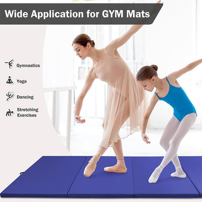 Fitvids Gymnastics Tumbling Mats 4-Panel Foldable Gymnastics Mat Portable Training Mat