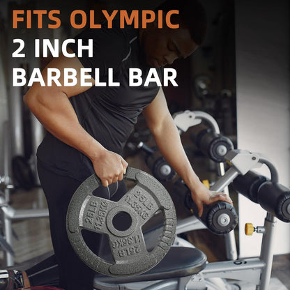 Fitvids 2" Olympic Tri-Grip Weight Plates Set 120LB Home Gym Weights