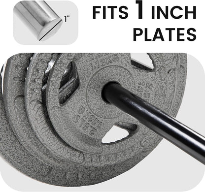 Fitvid Stardard 7 FT Barbell for Weightlifting and Power Lifting, 300 Pound Capacity
