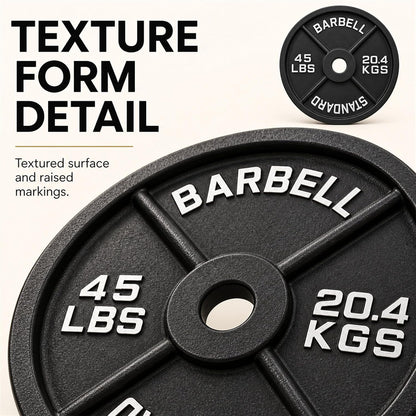 Fitvids 2-Inch Olympic Cast Iron Plate Weight Plate for Strength Training, Weightlifting and Crossfit
