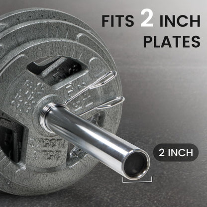 Fitvids 5 Feet Olympic Barbell Bar, 2-Inch Weight Lifting Bar with Collars, 700 LBS Capacity for Home Gym, Bench Press & Strength Training