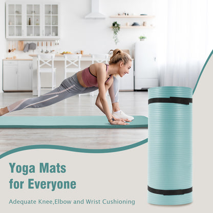 Fitvids 1 Inch Thick Yoga Mat 71x24 Inch - Non Slip Workout Mat with Carry Strap, Multi Colors, Versatile Exercise Mat for Home Gym Pilates Meditation, Suitable for All Skill Level
