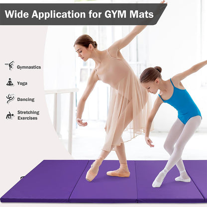 Fitvids Gymnastics Tumbling Mats 4-Panel Foldable Gymnastics Mat Portable Training Mat