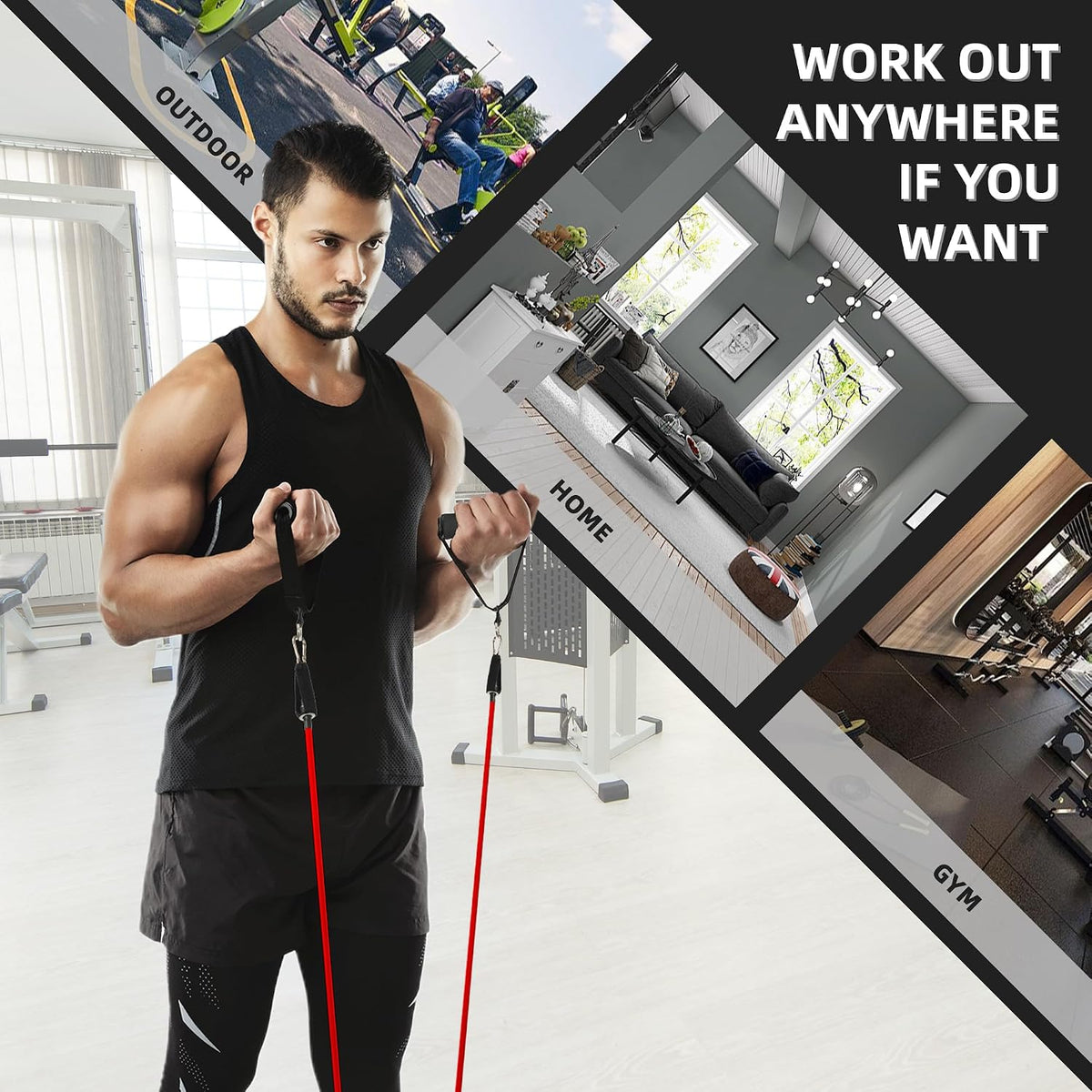 Fitvids Resistance Loop Bands Set, 5-Level Exercise Bands for Home Fitness, Physical Therapy & Strength Training