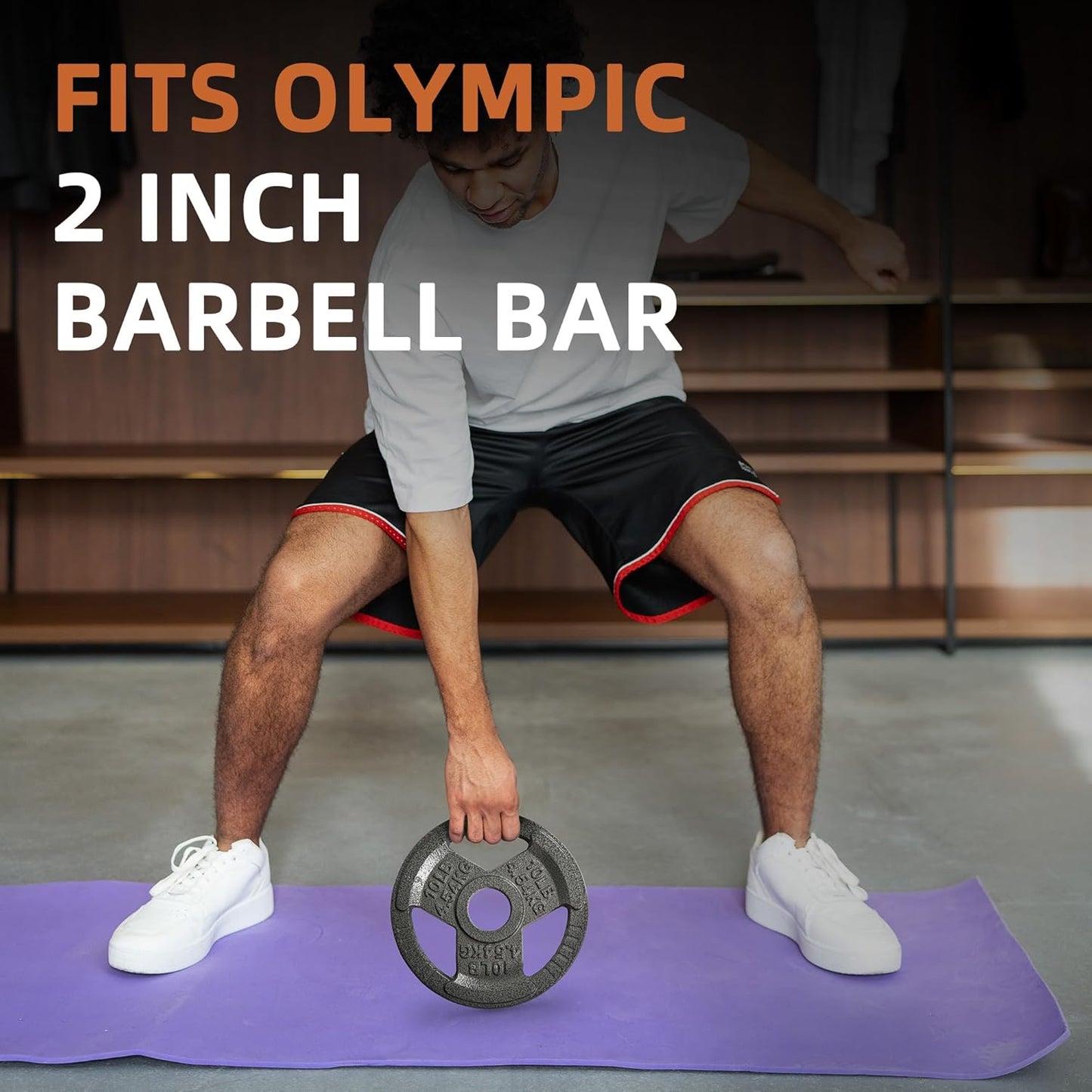 Fitvids 2" Olympic Tri-Grip Weight Plates Set 70LB Home Gym Weights