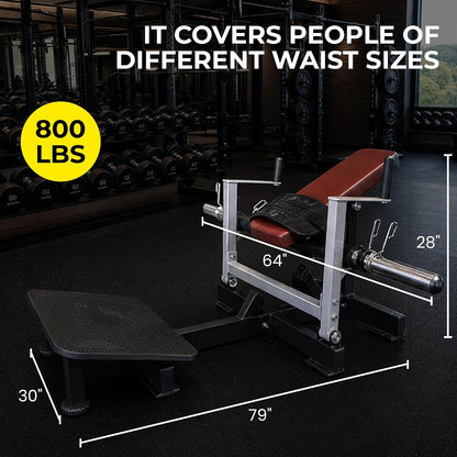 Fitvids Upgraded Heavy‑Duty Plate‑Loaded Hip Thrust Glute Bridge Machine Home Gym Glute Builder for Butt Shaping Muscle Training