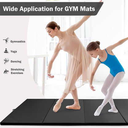 Fitvids Gymnastics Tumbling Mats 4-Panel Foldable Gymnastics Mat Portable Training Mat