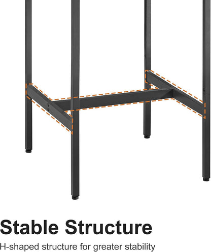 2‑Person Industrial Bar Dining Table Set, Square High Table with 2 Bar Stools, Metal Frame Rustic Brown for Small Apartment Kitchen