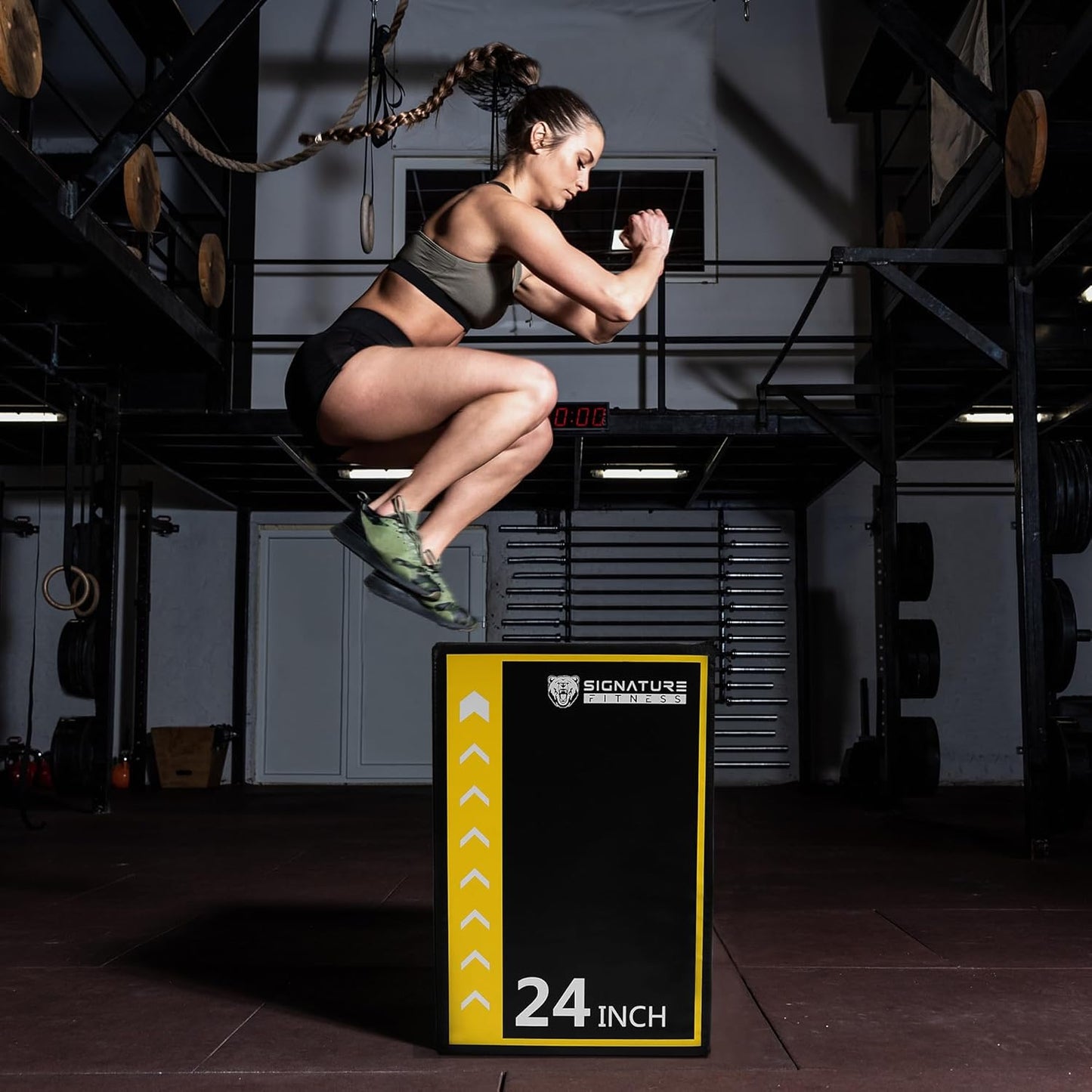 Fitvids 3-in-1 Foam Plyo Box, 16”/20”/24” Adjustable Plyometric Jump Box for Home Gym Fitness Training