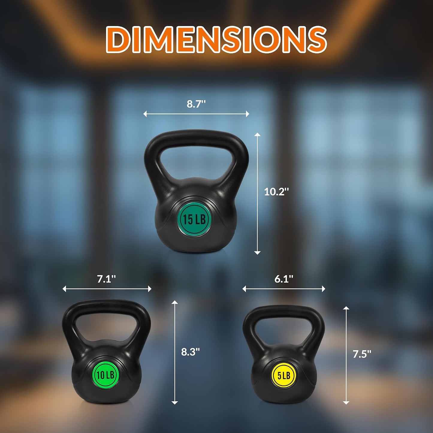 Fitvids 30lbs Kettlebell Set, Solid Weight Kettlebells for Full-Body Strength Training, Home Gym Fitness Workout Weights