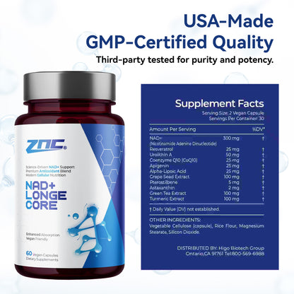 Fitvids 10 in 1 Liposomal NAD Supplement with Urolithin A Cellular Repair Natural Energy Support 60 Vegan Capsules