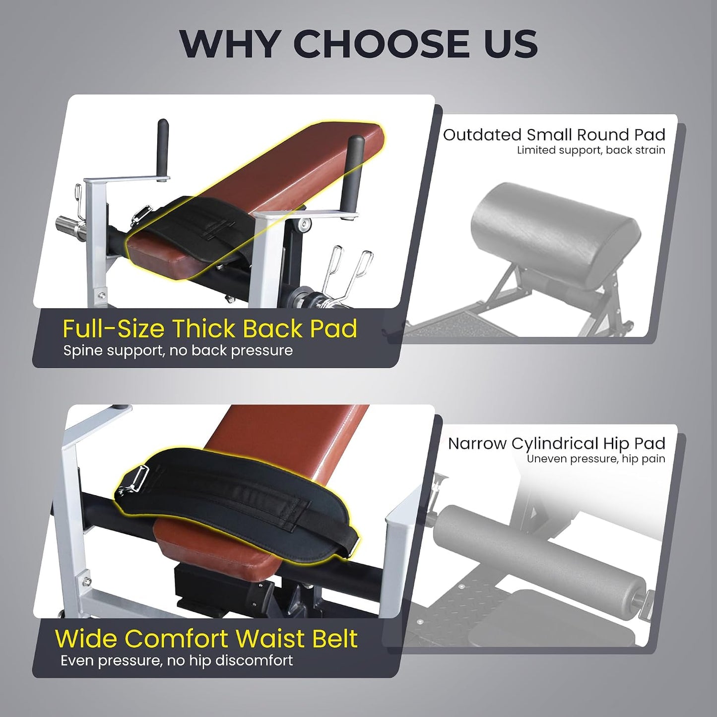 Fitvids Upgraded Heavy‑Duty Plate‑Loaded Hip Thrust Glute Bridge Machine Home Gym Glute Builder for Butt Shaping Muscle Training