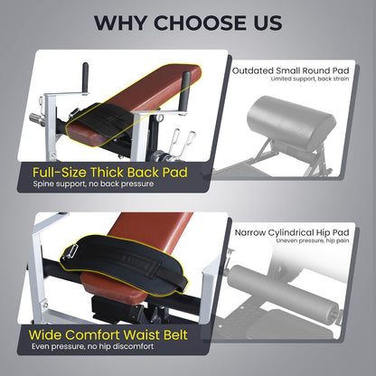 Fitvids Upgraded Heavy‑Duty Plate‑Loaded Hip Thrust Glute Bridge Machine Home Gym Glute Builder for Butt Shaping Muscle Training