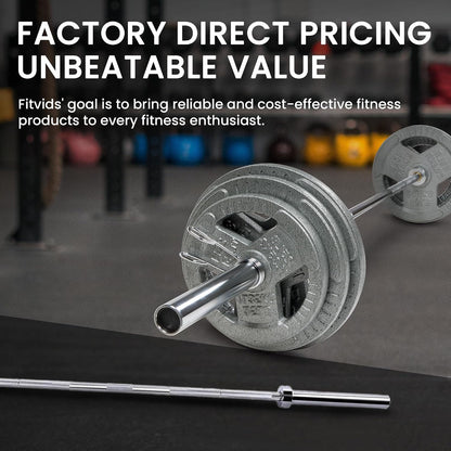 Fitvids 6 Feet Olympic Barbell Bar, 2-Inch Weight Lifting Bar with Collars, 700 LBS Capacity for Home Gym, Bench Press & Strength Training