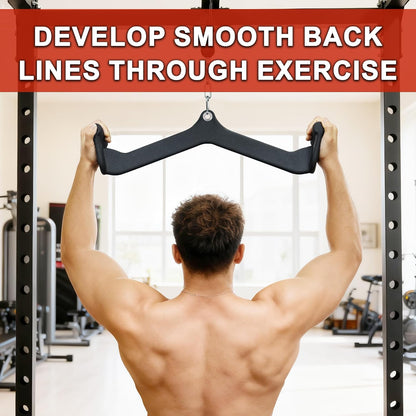 Fitvids 5-PieceBicep Curl Tricep LAT pulldown Bar Back Strength Training Handle Grips LAT Pull Down Bar For Seat Row Workout