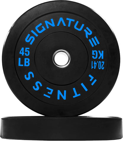 Fitvids 2‑Inch Olympic Rubber Bumper Weight Plates Pair, 45 lbs for Home Gym Strength Training